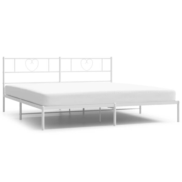 vidaXL Cadre de lit métal sans matelas et tête de lit blanc 193x203 cm