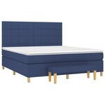 vidaXL Sommier à lattes de lit avec matelas Bleu 180x200 cm Tissu