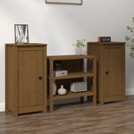 vidaXL Buffets 2 Pièces Marron miel 39x35x80 cm Bois massif de pin
