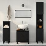 vidaXL Ensemble de mobilier de salle de bain avec stockage 3 Pièces Noir