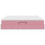 vidaXL Lit avec rangement et matelas Rose 200 x 200 cm Velours