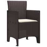 vidaXL Chaise de jardin 4 Pièces Marron 53 x 49 x 85 cm PP