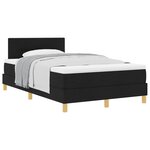 vidaXL Lit à ressorts avec coussin Noir 120 x 190 cm tissu