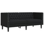 vidaXL Ensemble de canapé Chesterfield 2 Pièces noir similicuir