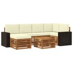 vidaXL Ensemble de canapé d'angle avec coussin 7 Pièces Naturel et Crème
