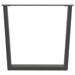 vidaXL Pieds de table à manger en forme de V  3 pièces  anthracite  80 x (72-73 3) cm  acier
