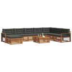 vidaXL Ensemble de canapés d'extérieur 9 Pièces Naturel et Anthracite