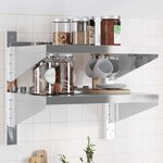 vidaXL Étagère murale à 2 niveaux 50x40x48 cm argenté acier inoxydable