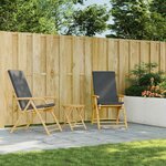 vidaXL Table de jardin pliable Ø45x45 cm bambou