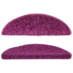 vidaXL Tapis d'escalier 10 pièces 56x17x3 cm Violet Demi-rond