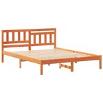 vidaXL Cadre de lit Marron cire 150 x 200 cm Bois massif en pin