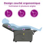 vidaXL Fauteuil de massage inclinable Gris clair Tissu