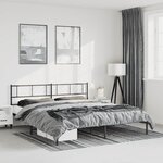 vidaXL Cadre de lit métal sans matelas avec tête de lit noir 193x203cm