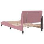 vidaXL Cadre de lit avec LED sans matelas rose 100x200 cm velours