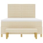 vidaXL Lit à ressorts avec matelas Crème 140 x 190 cm tissu