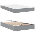 vidaXL Cadre de lit avec matelas Gris clair 120 x 190 cm tissu