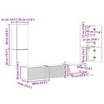 vidaXL Ensemble meuble TV 4 Pièces Gris béton Bois d'ingénierie