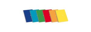 LOT de 10 Enri Cahier à Spirale Couverture Souple 8º 4x4 80 Feuilles - Design Compact - Couverture Flexible - Grille 4x4 - 80 Feuilles - Couleurs Assorties
