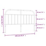 vidaXL Tête de lit métal noir 150 cm