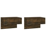 vidaXL Tables de chevet murales 2 Pièces Chêne fumé