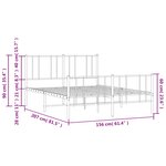 vidaXL Cadre de lit métal sans matelas et pied de lit blanc 150x200 cm