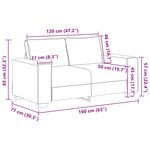vidaXL Canapé à 2 places gris foncé 120 cm tissu