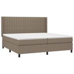 vidaXL Sommier à lattes de lit matelas et LED Taupe 200x200 cm Tissu