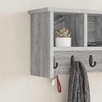 vidaXL Porte-manteau mural avec étagère Sonoma gris 50 x 16 x 26 cm