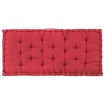 vidaXL Coussin de plancher de palette Coton 120x80x10 cm Bordeaux