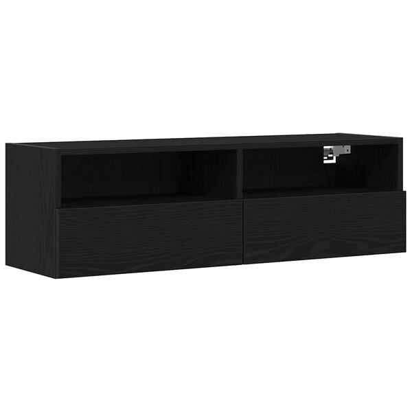 vidaXL Meuble TV mural Chêne noir 100 x 30 x 30 cm Bois d'ingénierie