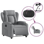 vidaXL Fauteuil inclinable électrique Gris clair Tissu