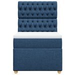 vidaXL Sommier à lattes de lit avec matelas Bleu 100x200 cm Tissu