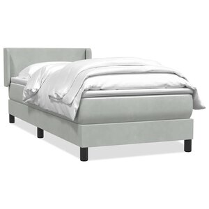 vidaXL Sommier à lattes de lit et matelas gris clair 100x210cm velours