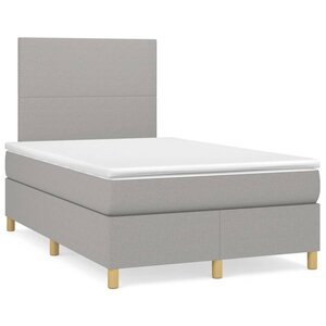 vidaXL Sommier à lattes de lit avec matelas Gris clair 120x200cm Tissu