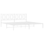 vidaXL Cadre de lit métal sans matelas et tête de lit blanc 200x200 cm