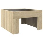 vidaXL Table basse avec LED infini chêne sonoma 50x50x30 cm