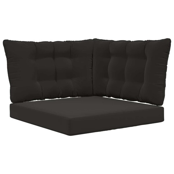vidaXL Coussin de canapé d'extérieur 3 Pièces Noir Polyester