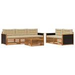 vidaXL Ensemble de canapés d'extérieur 6 pc Naturel et Beige