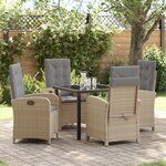 vidaXL Ensemble de jardin 5 pièces avec coussins Beige Poly Rattan