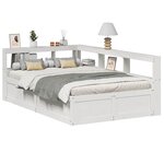 vidaXL Lit bibliothèque sans matelas blanc 135x190 cm bois pin massif