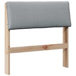 vidaXL Tête de lit capitonnée Gris clair 75 cm Pin massif