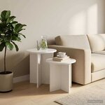 vidaXL Ensemble de tables d'appoint 2 pc Blanc brillant Ø 45 x 45 cm