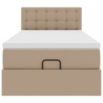 VidaXL Lit ottoman et matelas cappuccino 90x200 cm similicuir