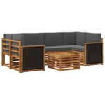 vidaXL Ensemble de canapés d'extérieur 7 pc Naturel et Anthracite