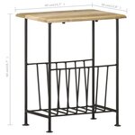 vidaXL Porte-revues 40x30x50 cm Bois de manguier solide et acier