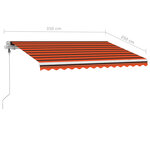 vidaXL Auvent automatique capteur de vent/LED 350x250 cm Orange/marron