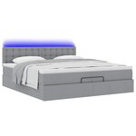 VidaXL Cadre de lit ottoman et matelas gris clair 200x200cm tissu