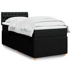 vidaXL Sommier à lattes de lit et matelas Noir 80x200 cm Tissu