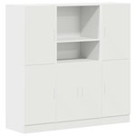 vidaXL Ensemble d'armoires de cuisine 3 Pièces blanc bois d'ingénierie