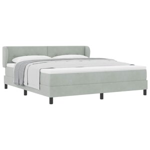 vidaXL Lit à ressorts avec matelas Gris clair 180 x 200 cm Velours